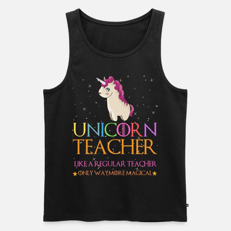 Einhorn-Lehrer-Hemden - Männer Premium Bio Tank Top - Schwarz