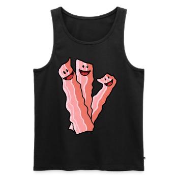 Speck Schinken Schweinefleisch Speise Nahrung - Männer Premium Bio Tank Top - Schwarz - Vorne - AI Model Male 178 light (178cm)