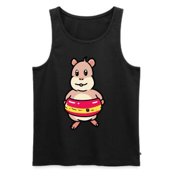 Baignade baignade hamster rongeur anneau de natation enfant - Débardeur bio Premium Homme - noir - Devant - AI Model Male 178 light (178cm)