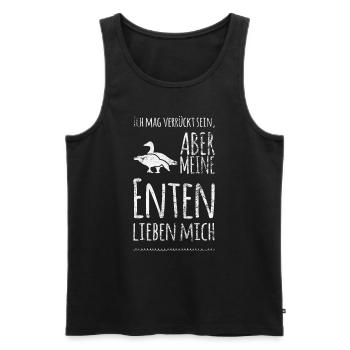 Lustiger Spruch Enten Geflügel Stockente - Männer Premium Bio Tank Top - Schwarz - Vorne - Michal (187cm)