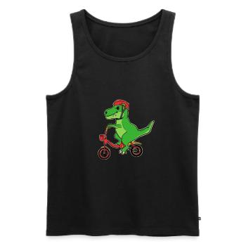Chemise cadeau vélo Dino - Débardeur bio Premium Homme - noir - Devant - Michal (187cm)