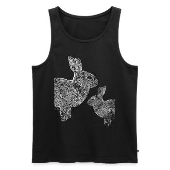 Mignon lapin élevage amateur - Débardeur bio Premium Homme - noir - Devant - AI Model Male 178 light (178cm)