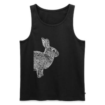 Lapin mignon Lapin Lapin Cadeau - Débardeur bio Premium Homme - noir - Devant - AI Model Male 178 light (178cm)