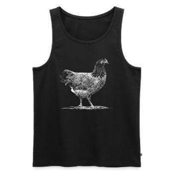 Drawing Vorwerk Chicken Chicken Gift Idea - Men's Premium Organic Tank Top - black - Front - AI Model Male 178 light (178cm)