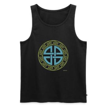 Nodule celtique Thor symbole de protection - Débardeur bio Premium Homme - noir - Devant - AI Model Male 178 light (178cm)
