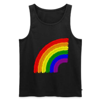 Rainbow LGBT Pride Rainbow - Débardeur bio Premium Homme - noir - Devant - AI Model Male 178 light (178cm)