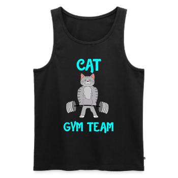 cats fitness gym gift tshirt - Men's Premium Organic Tank Top - black - Front - Michal (187cm)