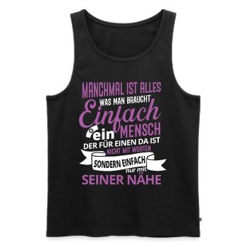 Senior Caregiver Engel Nursing Care Nursing Home - Men's Premium Organic Tank Top - black - Front - AI Model Male 178 light (178cm)