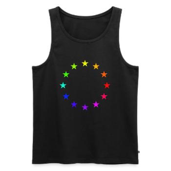 Europa EU Flage arc-en-ciel - Débardeur bio Premium Homme - noir - Devant - AI Model Male 178 light (178cm)