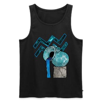 Verseau signe astrologique Aquarius cadeau T-shirt - Débardeur bio Premium Homme - noir - Devant - Michal (187cm)