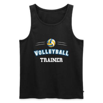 Volleyball Trainer Geschenk. - Männer Premium Bio Tank Top - Schwarz - Vorne - Michal (187cm)