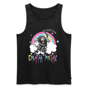 Death Metal Unicorn Grim Reaper Heavy Unicorn - Men's Premium Organic Tank Top - black - Front - AI Model Male 178 light (178cm)