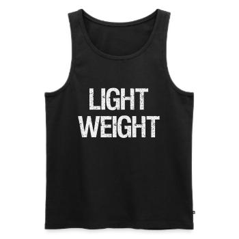 Light Weight - Bodybuilding Training Gym Fitness - Männer Premium Bio Tank Top - Schwarz - Vorne - Michal (187cm)