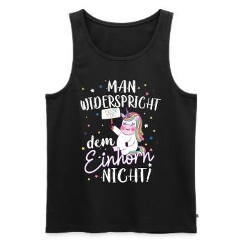 Einhorn Unicorn Spruch Fuck You - Männer Premium Bio Tank Top - Schwarz - Vorne - Michal (187cm)