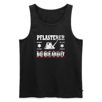 Funny saying plaster paver gift - Men's Premium Organic Tank Top - black - Front - AI Model Male 178 light (178cm)