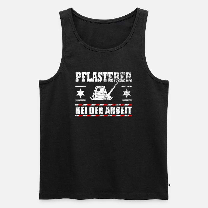 Lustiger Spruch Pflaster Pflasterer Geschenk - Männer Premium Bio Tank Top - Schwarz