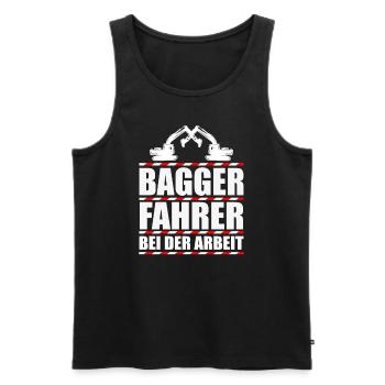 Excavator Driving Excavator Construction Machinery - Men's Premium Organic Tank Top - black - Front - AI Model Male 178 light (178cm)