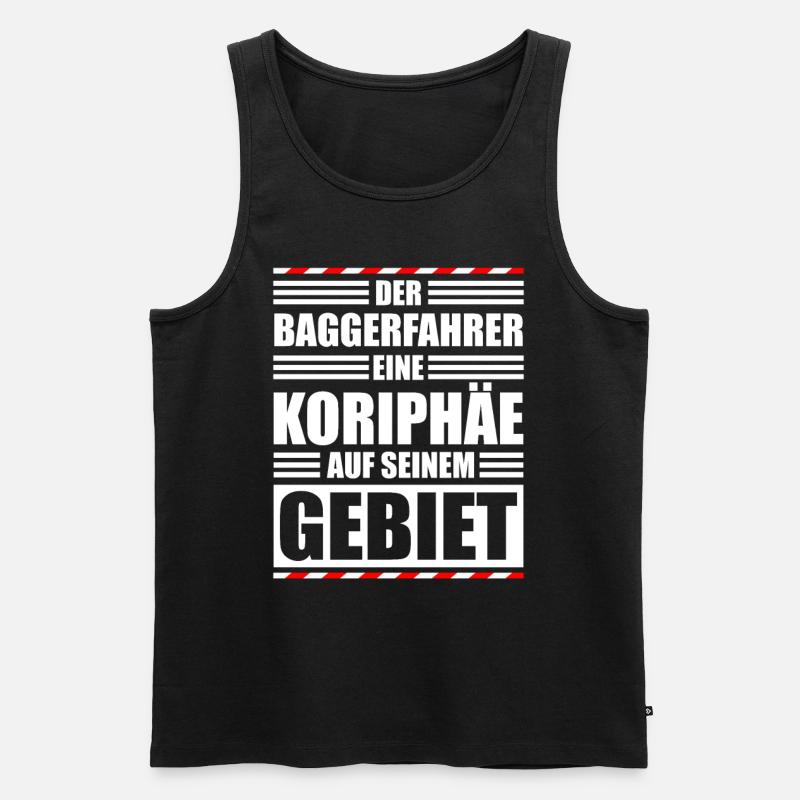 Baggerfahrer Baustelle - Männer Premium Bio Tank Top - Schwarz