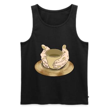 Pottery pottery pottery gift - Men's Premium Organic Tank Top - black - Front - Michal (187cm)