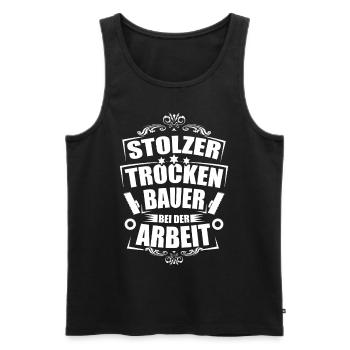 Lustige Sprüche Trockenbau Trockenbauer - Männer Premium Bio Tank Top - Schwarz - Vorne - Michal (187cm)