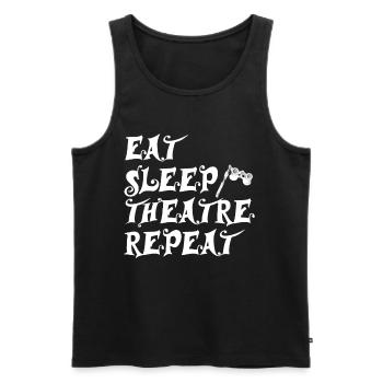 Eat Sleep Theatre Repeat - Scène cadeau - Débardeur bio Premium Homme - noir - Devant - AI Model Male 178 light (178cm)
