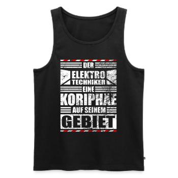 Elektrotechniker Lustiger Spruch - Männer Premium Bio Tank Top - Schwarz - Vorne - Michal (187cm)