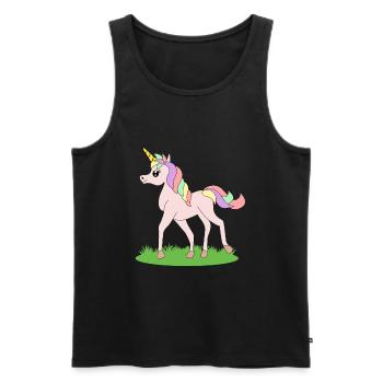 Licorne fantaisie cheval idée cadeau - Débardeur bio Premium Homme - noir - Devant - Michal (187cm)