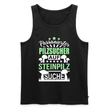 Pilzsucher Pilze Sammeln Steinpilze - Männer Premium Bio Tank Top - Schwarz - Vorne - AI Model Male 178 light (178cm)