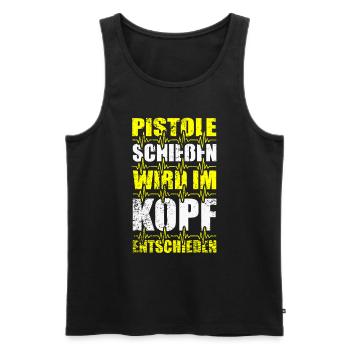 Pistole Schießen Sportpistole Sportschiessen - Männer Premium Bio Tank Top - Schwarz - Vorne - Michal (187cm)