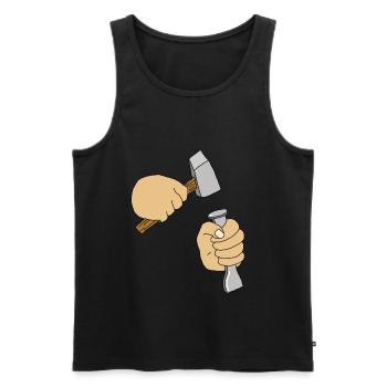 Stonemason Craftsman Gift Shirt - Men's Premium Organic Tank Top - black - Front - AI Model Male 178 light (178cm)