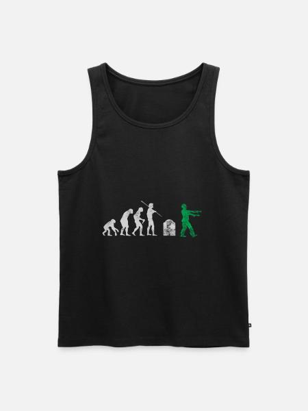 Evolution Zombies Halloween - Männer Premium Bio Tank Top - Schwarz