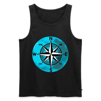 Compass Planet Wind Rose Travel Nautical - Men's Premium Organic Tank Top - black - Front - AI Model Male 178 light (178cm)