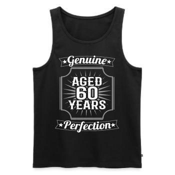 60ème anniversaire de la perfection - Débardeur bio Premium Homme - noir - Devant - Michal (187cm)