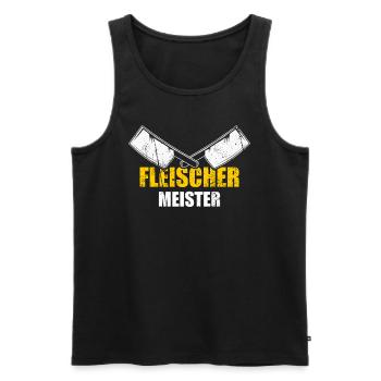 Cooler Fleischer Meister Hackbeil - Männer Premium Bio Tank Top - Schwarz - Vorne - AI Model Male 178 light (178cm)
