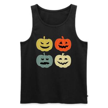 Citrouille lanterne Monstre Halloween - Débardeur bio Premium Homme - noir - Devant - AI Model Male 178 light (178cm)