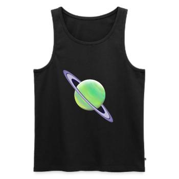 Planet Saturn Weltraum - Männer Premium Bio Tank Top - Schwarz - Vorne - Michal (187cm)