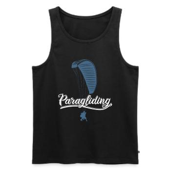 Paragliding Gleitschirm - Männer Premium Bio Tank Top - Schwarz - Vorne - AI Model Male 178 light (178cm)