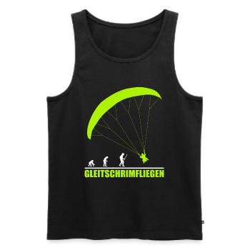 Gleitschirmfliegen Evolution - Männer Premium Bio Tank Top - Schwarz - Vorne - AI Model Male 178 light (178cm)