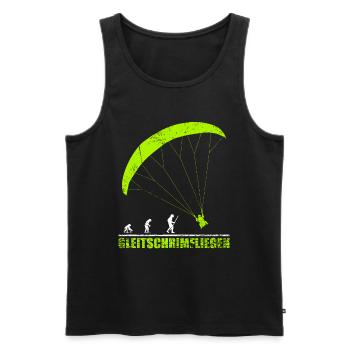 Gleitschirmfliegen Evolution Geschenk - Männer Premium Bio Tank Top - Schwarz - Vorne - Michal (187cm)