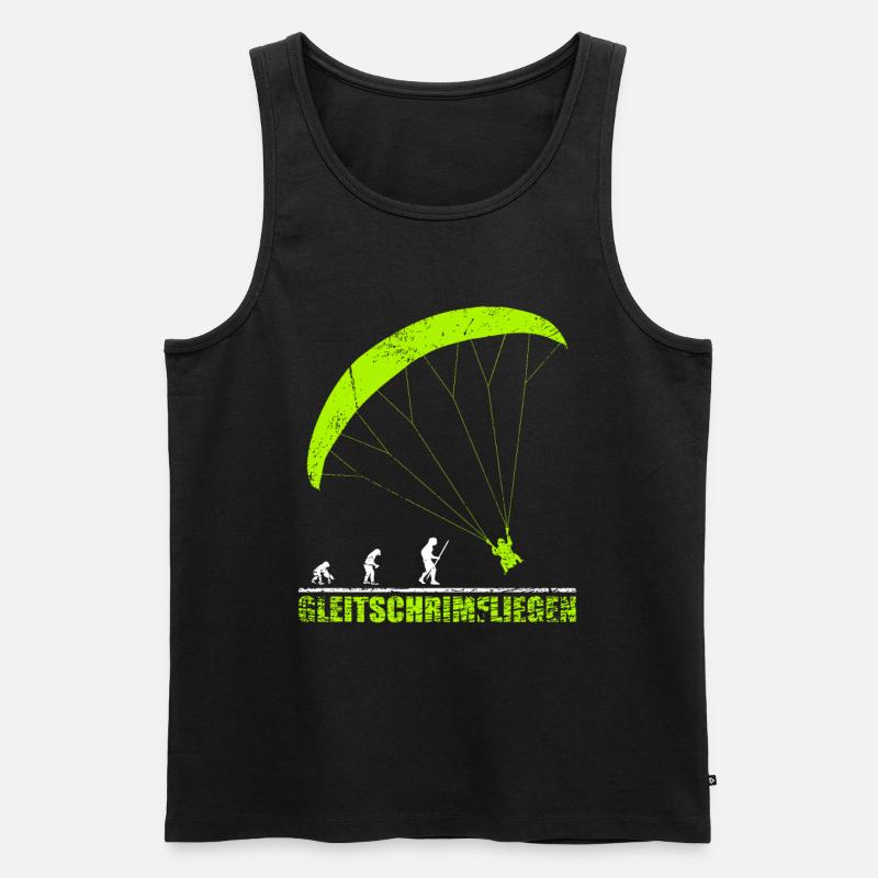 Gleitschirmfliegen Evolution Geschenk - Männer Premium Bio Tank Top - Schwarz
