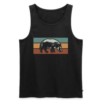 Pinceau porc cochon sanglier afrique - Débardeur bio Premium Homme - noir - Devant - AI Model Male 178 light (178cm)