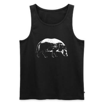 Pinceau cochon de rivière Cochon Idée cadeau - Débardeur bio Premium Homme - noir - Devant - AI Model Male 178 light (178cm)