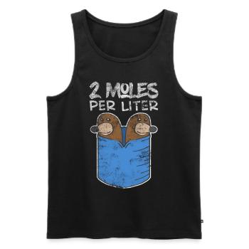 Two Moles Per Liter Chemistry Gift - Men's Premium Organic Tank Top - black - Front - AI Model Male 178 light (178cm)