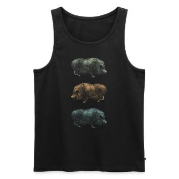 Retro Schwein Wildschwein Keiler Geschenk - Männer Premium Bio Tank Top - Schwarz - Vorne - AI Model Male 178 light (178cm)