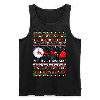 Ugly Christmas Santa Claus Design - Männer Premium Bio Tank Top - Schwarz - Vorne - AI Model Male 178 light (178cm)