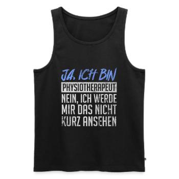 Physiotherapeut Kurz Ansehen Lustiges - Männer Premium Bio Tank Top - Schwarz - Vorne - AI Model Male 178 light (178cm)