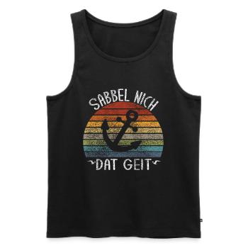 Sabbel Nich Dat Geit - Männer Premium Bio Tank Top - Schwarz - Vorne - AI Model Male 178 light (178cm)