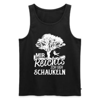 MIR REICHTS ICH GEH SCHAUKELN - Männer Premium Bio Tank Top - Schwarz - Vorne - Michal (187cm)