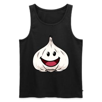 Happy Garlic Onion Vegetables Healthy Onions - Men's Premium Organic Tank Top - black - Front - Michal (187cm)