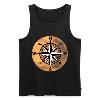 Kompass Windrose Nautik Planet Universum Reise - Männer Premium Bio Tank Top - Schwarz - Vorne - AI Model Male 178 light (178cm)
